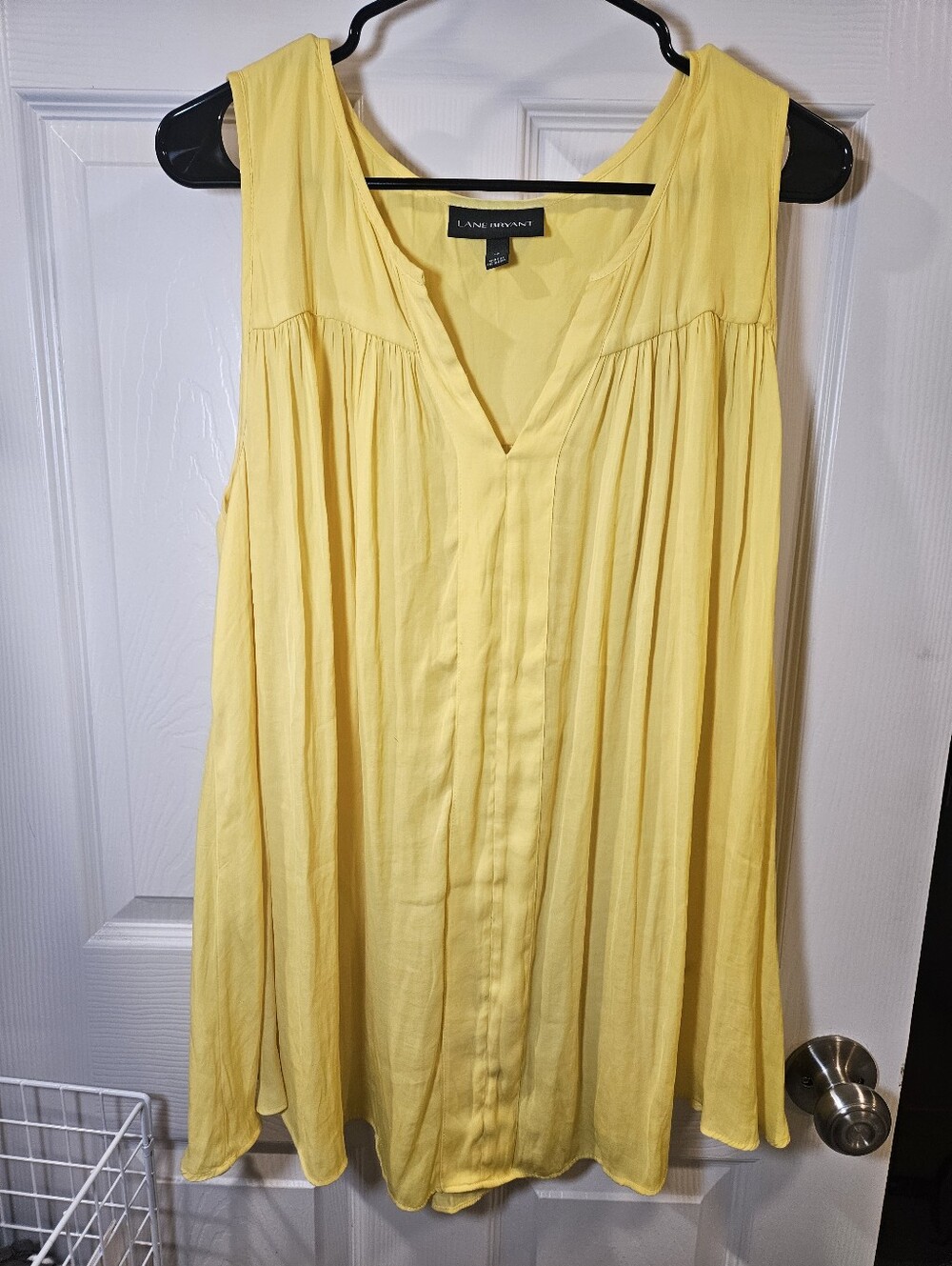 Lane Bryant Sunny Yellow Sleeveless V-Neck Top